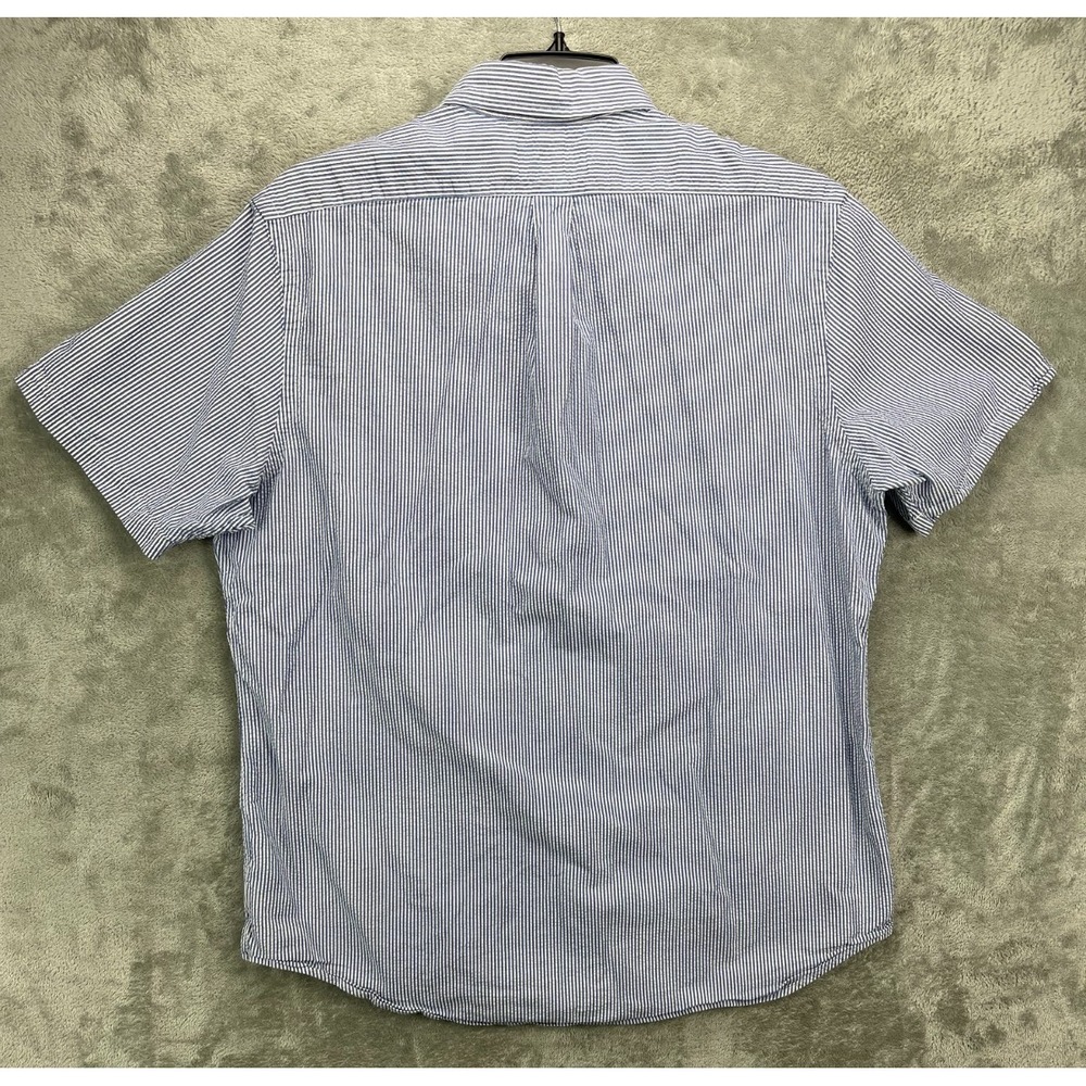 Ralph Lauren Men's Seersucker Shirt XL Blue Short Sleeve Button Up‎ - Picture 6 of 7